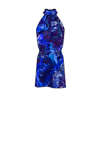 Silk Satin_Ocean Water_Sleeveless_Short length