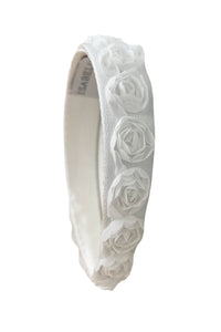 White Rose Bridal Headband