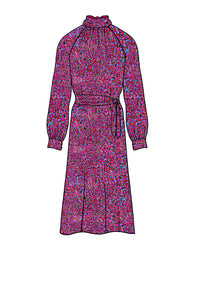 Silk Satin_Violet Dream_Long sleeve_Midi length