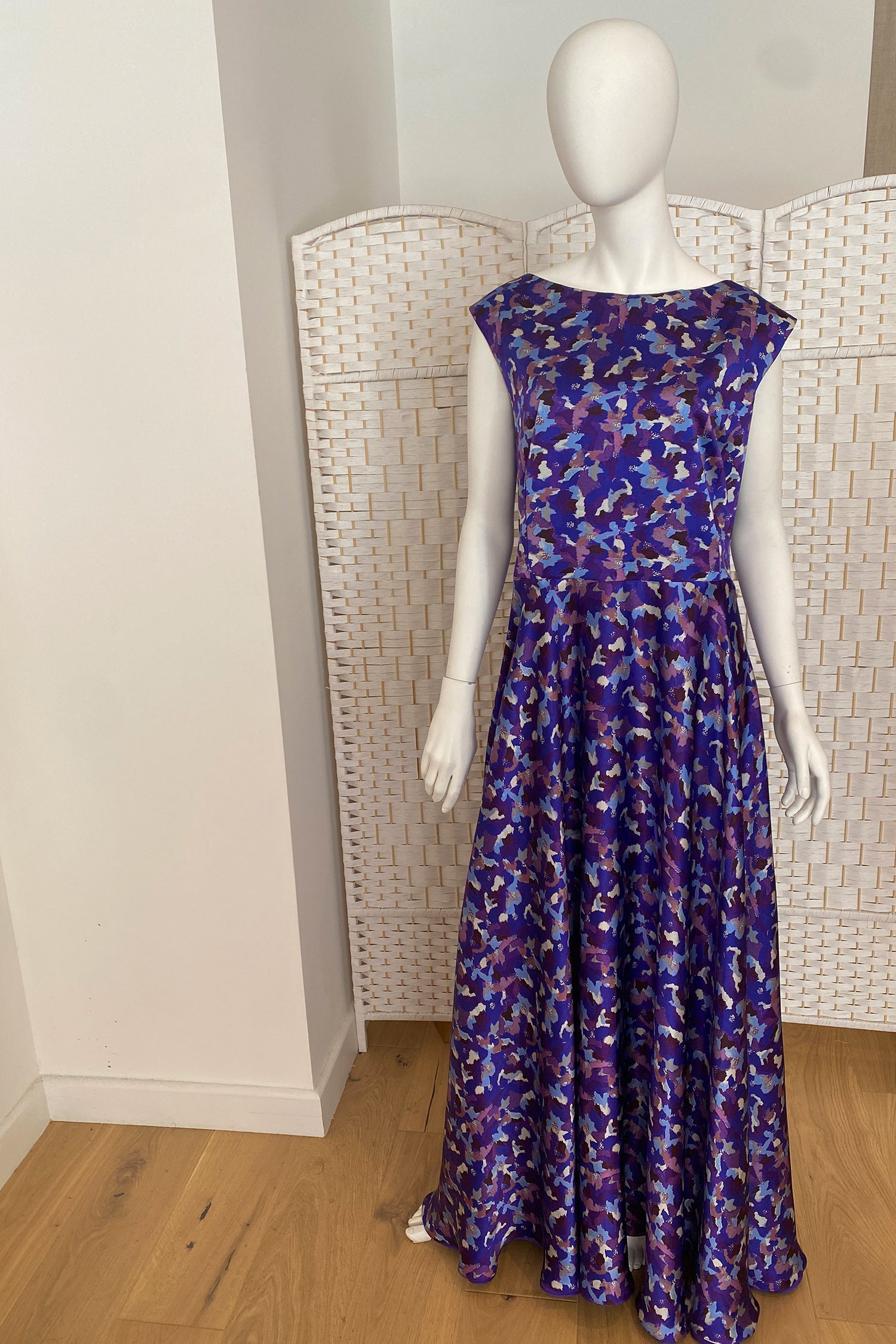 A customised and made to measure signature Reversible Caroline gown by Isabel Manns in a customers chosen colours