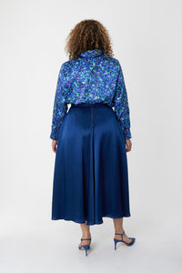 Lisa Silk Satin Shirt - Dazzled Flora