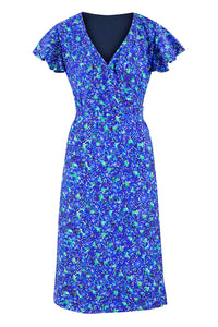 REVERSIBLE Daphne Wrap Dress - Dazzled Flora/Navy