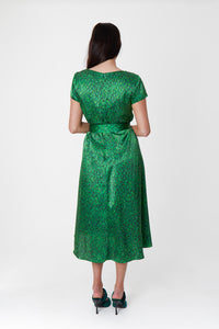 Eva Dress - Flecked Emerald
