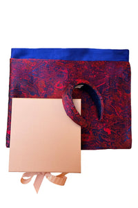 REVERSIBLE Fire Ocean/Cobalt Scarf and Padded Headband Gift Box