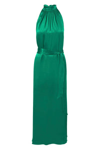 Patricia Silk Satin Dress - Emerald