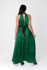 REVERSIBLE Patricia Dress - Flecked Emerald/Black