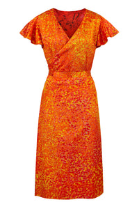 REVERSIBLE Daphne Wrap Dress - Sunset Meadow/Pixelated Afterglow