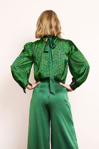 REVERSIBLE Kelly Top -Fleckled Emerald/Emerald | Isabel Manns