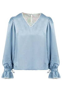 REVERSIBLE Darcy Top - Soft Focus/Dusty Blue