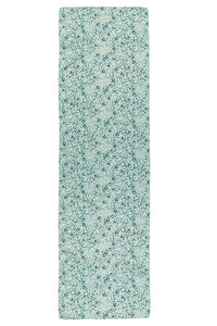 Long double-sided silk bamboo scarf in pastel green print.