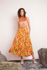 REVERSIBLE Sustainable Lizzy Skirt - Multi Marinace/Terracotta