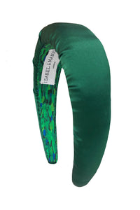 Forest Green Silk Padded Headband