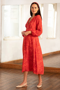 Amelia Silk Bamboo Dress - Miami Passion